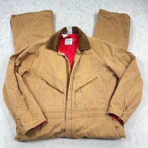 Vintage Walls Coveralls Mens XL Brown Duck Canvas Zero Zone Faded Insulated Work
